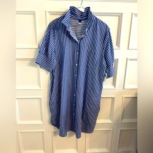 Old Navy Blue and White shirt dress size large